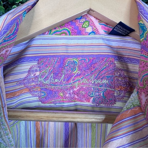 Robert Graham Knowledge wisdom truth multicolor longsleeve ladies top medium - Picture 2 of 10